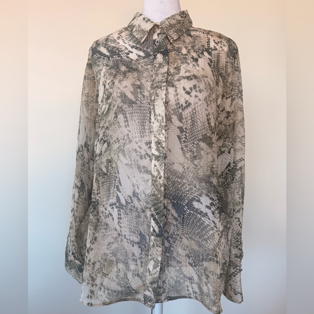 Abstract Pattern Sheer Blouse - image 2